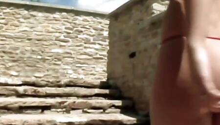 Real amateur babe fingered nd pussybanged outdoor on pool