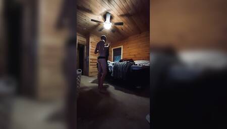 Stay at home Dad doing chores in Men's Thong