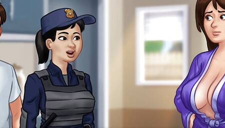 summertimesaga big boobs stepmom in shower & playing with judith's boobs