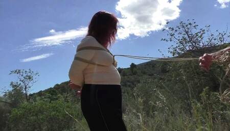Slave ThannaA - First ever Bondage Walk Training in the spanish woods - Part 1 mp4 HD
