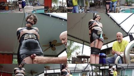 Submissive T-Girl tape bound ball stretched CBT bound orgasms (MP4 SD 3500kbps)