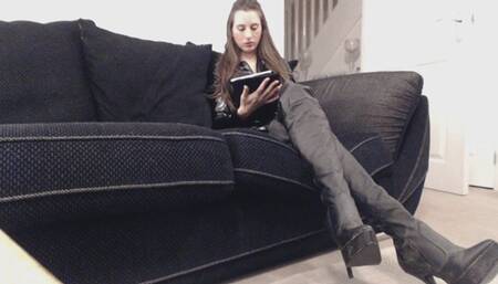 Thigh High Boots- human footstool (MOV)