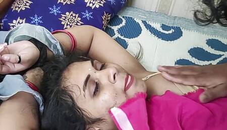 BDSM hand tied and saree removal with sex and blow job of Vaishnavy and Sharun Raj, Mallu couple BDSM sex romance with blow job