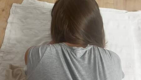My employee was late for work. She gave herself to me, satisfied me.