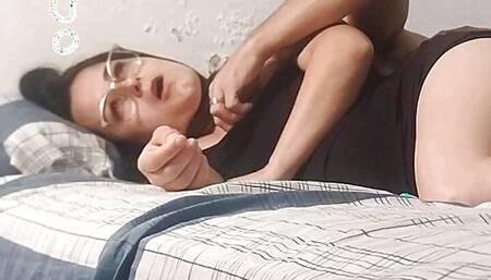 Stepfather accidentally mistakes stepdaughter for wife and makes her cum