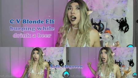 Cv Blonde Elf Burping While Get a Drink