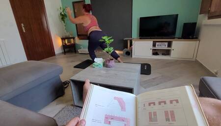 Cumming over me in yoga position