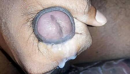 While was watching, she hit her hand