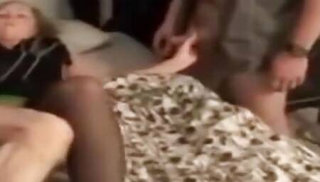 Cuckold MILF in trailer park fucking 2 plumbers