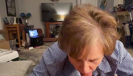 Amateur GILF Sucking a 40-something's Cock