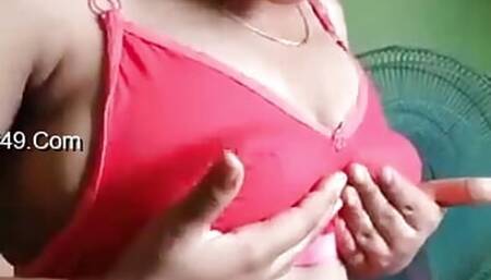 My beautiful girlfriend's sexy boobs and rosy bra