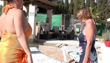 Foursome Pool Party of Only Mature and Really Horny Ladies