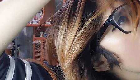 Trans slut give a deepthroat to bully's cock