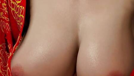 3D Big Boobs Chinese Bride with Sexy Wedding Dress Got Fucked by Old Dick