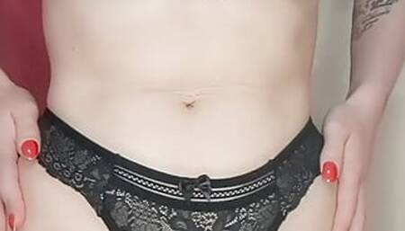 trying on my new lingerie