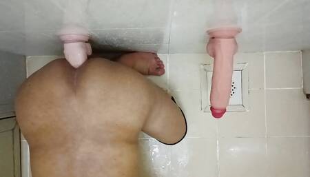 Horny men with 2 huge dildo
