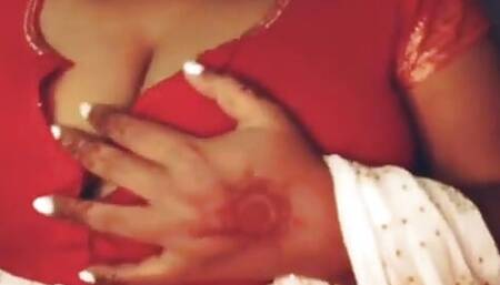 Sexy Girl Open Blause Press Boobs Show Nipple and Nipple Pinch Rubbing