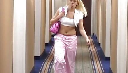 Perfect blonde babe enjoys lesbo action with hot brunette