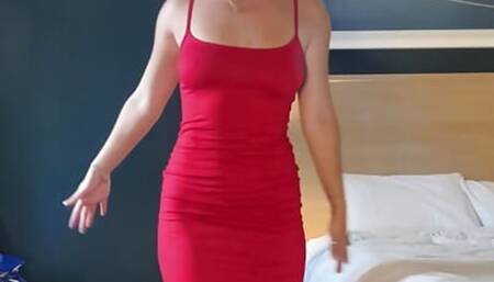 British college girl stripteases in dress