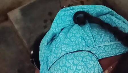 Indian Telugu Andhra lovely aunty soking  and bikke har hasbend coke in mouth he is wash room