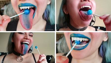 Vampire Lollipop Mouth Fetish Compilation with Demoness Countess Wednesday - Long Tongue, Teeth Fetish, Lip Fetish, Licking, Sucking, Vore ASMR MP4 1080p