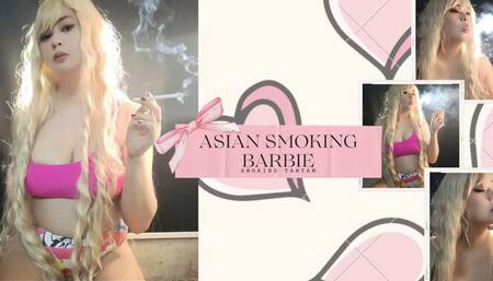 Asian Smoking Barbie - Smoking 2 menthol - Close Up and Wholebody - Audible Smoking Sounds