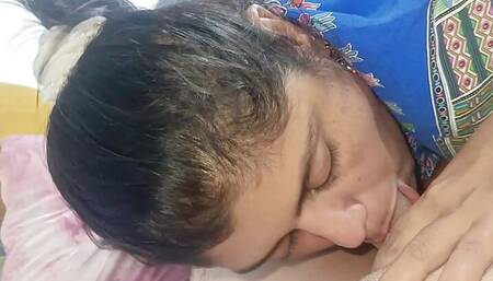 My stepsister wakes me up with a blowjob