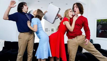 Radiant Krystal Sparks and Millie Morgan's side fuck action