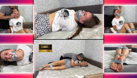 Mouth Stuffing with Socks Bound Girl Struggles With Gag 1080p - Bondage - Soles - Tape Gag - Wrestling - Foot Fetish - Embarrassed Girl - Ass Worship - Mouth Fetish - Nose Pinching - Breath Play - Gag Talk
