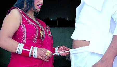 2024 Karwa Chauth- Desi Young Wife Pinki Had Blowjob in Front of Moon, Cumshot on Her Big Ass