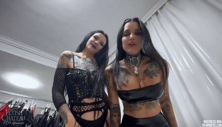 Goon with 2 Goth Dommes POV | Mistress Mika, Demoness Luna