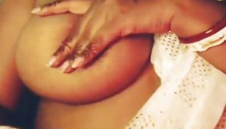 Hot Girl Open Red Bra Nude Sexy Boobs Press.