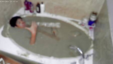 Pleasureable Solo Mudbath at Home 3