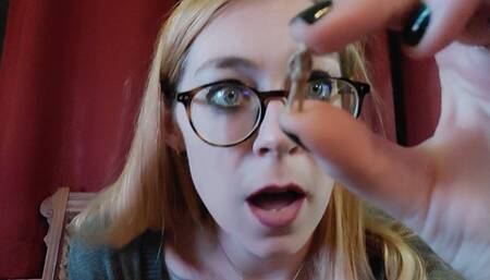 Giantess watches tiny men suck cock