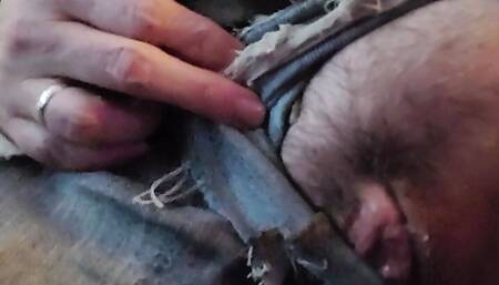 Naughty open window MILF pussy show - flashing & showing off for strangers next door