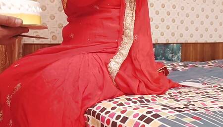 Stepmom cut the cake on her anniversary and fucked with her stepson on special day