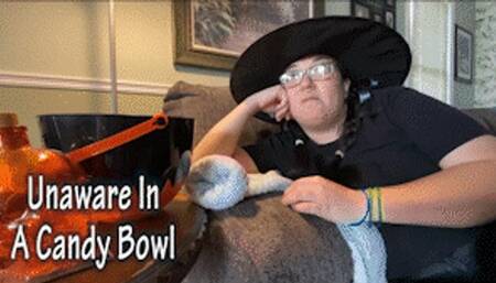 Unaware In Madisons Halloween Candy Bowl - HD 1080p Version - Trapped And Waiting To Be Eaten By An Unaware Giantess
