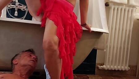 Mature Blonde Amateur Wife Enjoys Partially Naked Sex