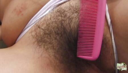 Racy Brunette Finally Lets Her Man Pound Her and Cum on Her Hairy Asian Twat