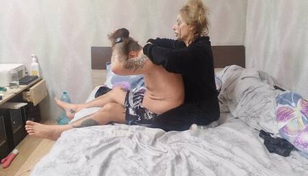 neck massage belly spanking