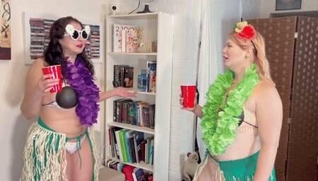 Hula TICKLE Competition at the Halloween Party - GIA LOVE & AMI MERCURY HIDEF