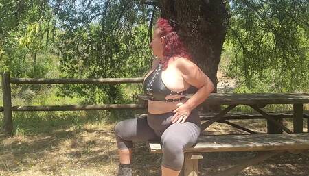 Gothic blowjob outdoor