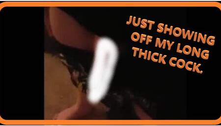 Very Long WHITE Uncut Cock Teases in front of the camera