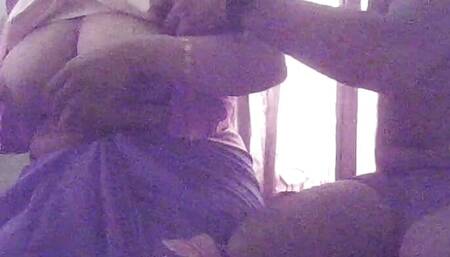 bangladeshi beautiful Shari wear sexy girlfriend with big boobs fucking in the house.