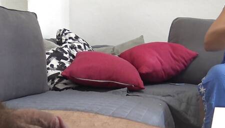 Her stepson shows his big cock to his older Algerian stepmom