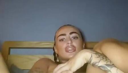 Slutty Scottish Goth Fingers Her Little Pussy