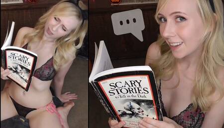Spooky Hottie Reads Scary Stories on a Vibrator for Halloween - Marissa Sweet