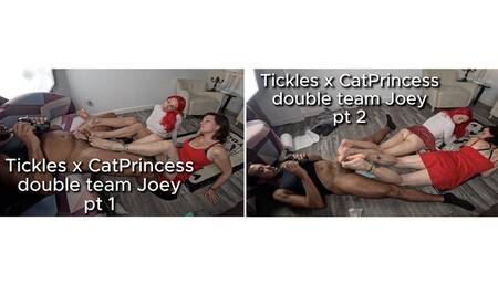 2 rounds! Tickles Soft Soles and CatPrincess draining Joey's Feetgirls, twice! Mature goddess feet on BBC, full figure pov