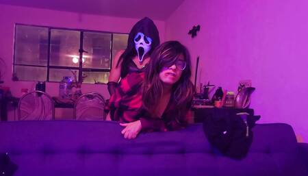 Ghostface fuck hard a nerdy femboy