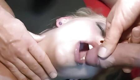 German curvy amateur blonde at creampie swinger gangbang
